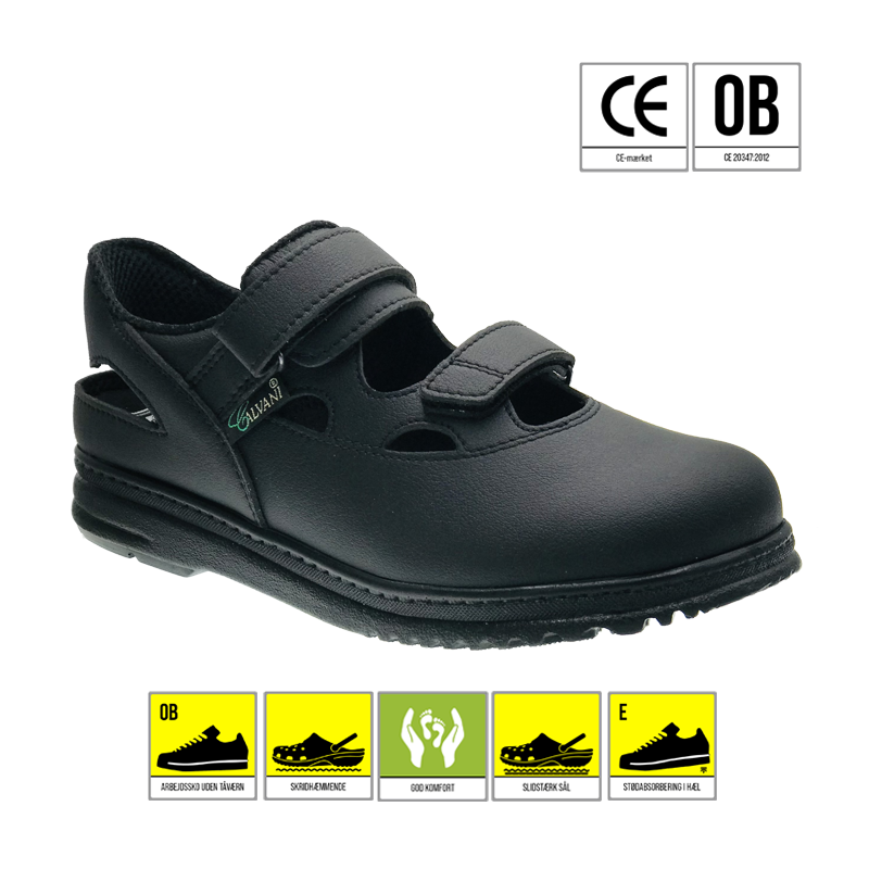 CALVANI 1053 SKO HÆLREM 2XVELCRO SORT