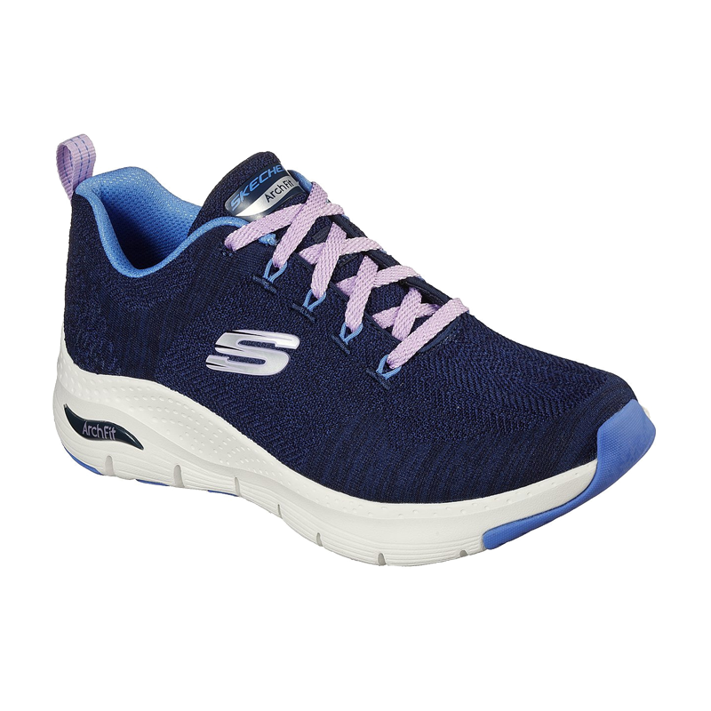 SKECHERS WOMENS ARCH FIT COMFY WAVE BLÅ