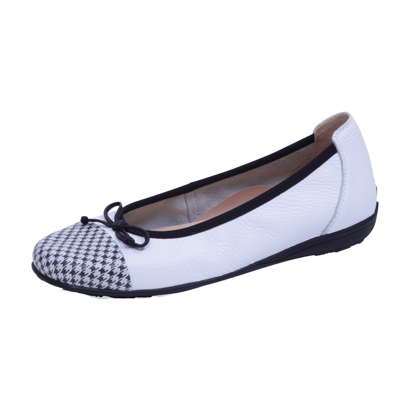CAPRICE GWEN BALLERINA HVID/SORT