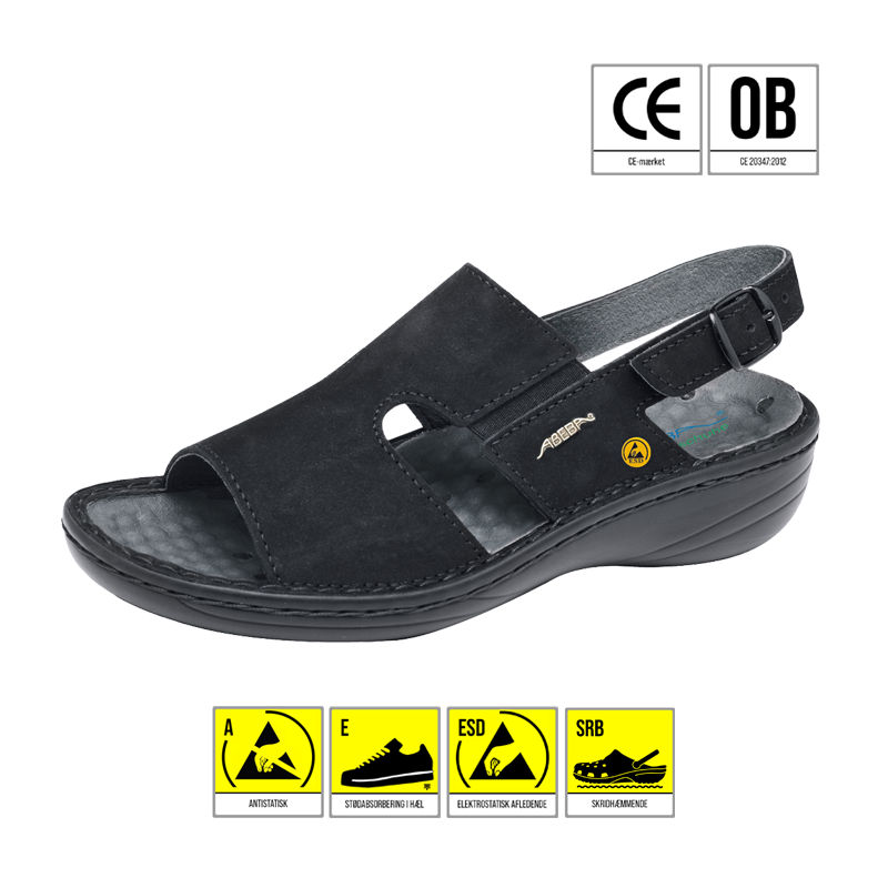 ABEBA 36872 REFLEXOR SANDAL ESD SORT