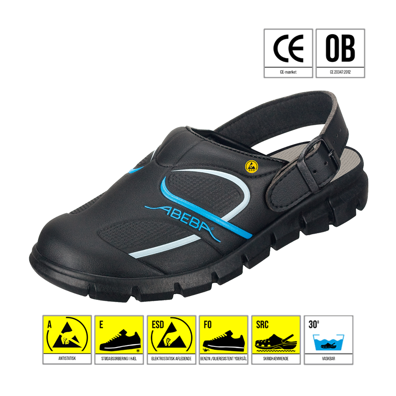 ABEBA 37331 DYNAMIC CLOGS ESD SO/BL