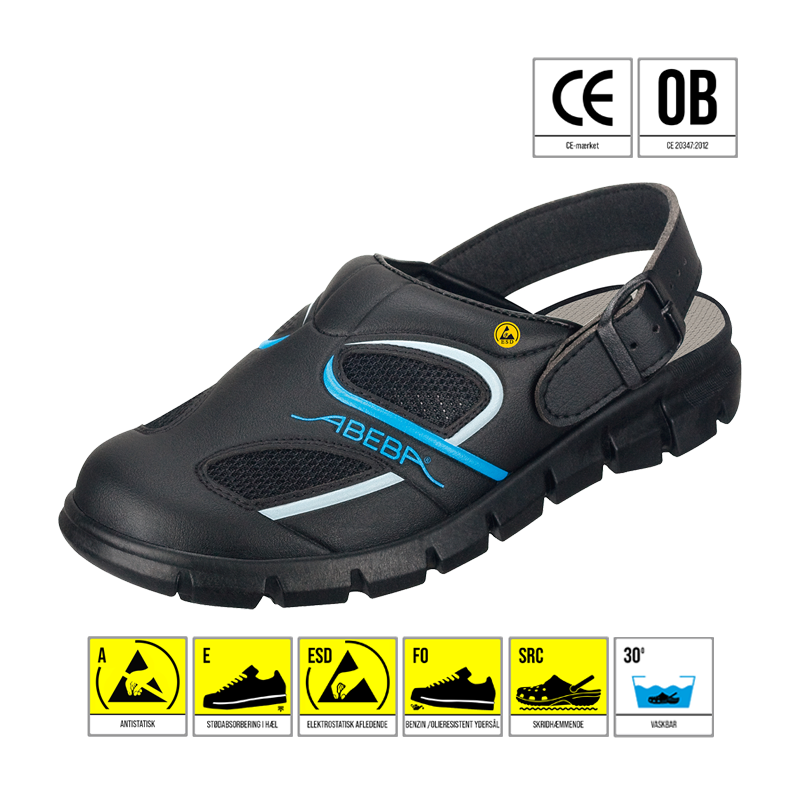 ABEBA 37341 DYNAMIC CLOGS ESD SO/BL