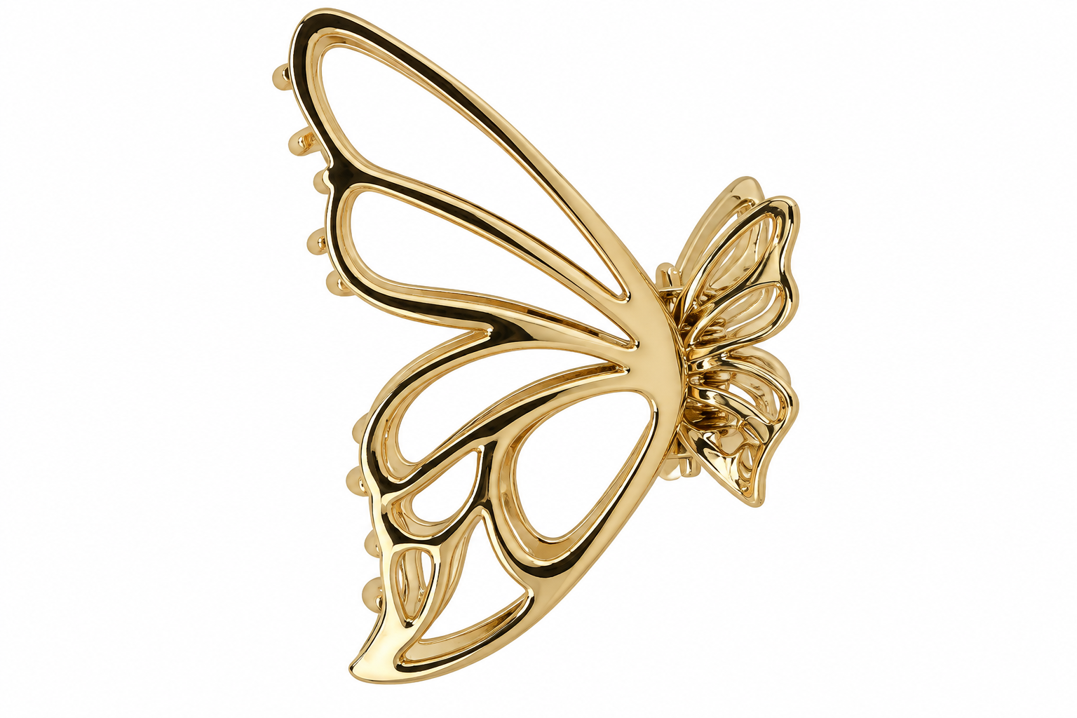 Titania Hårklemme Sommerfugl Guld 7,5 cm