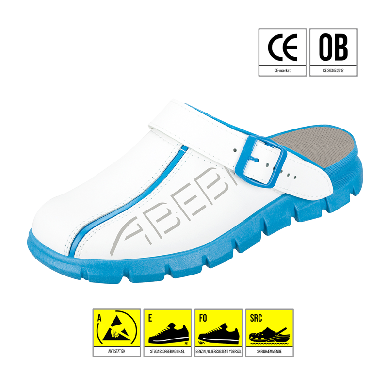 ABEBA CLOGS HVID/BLÅ