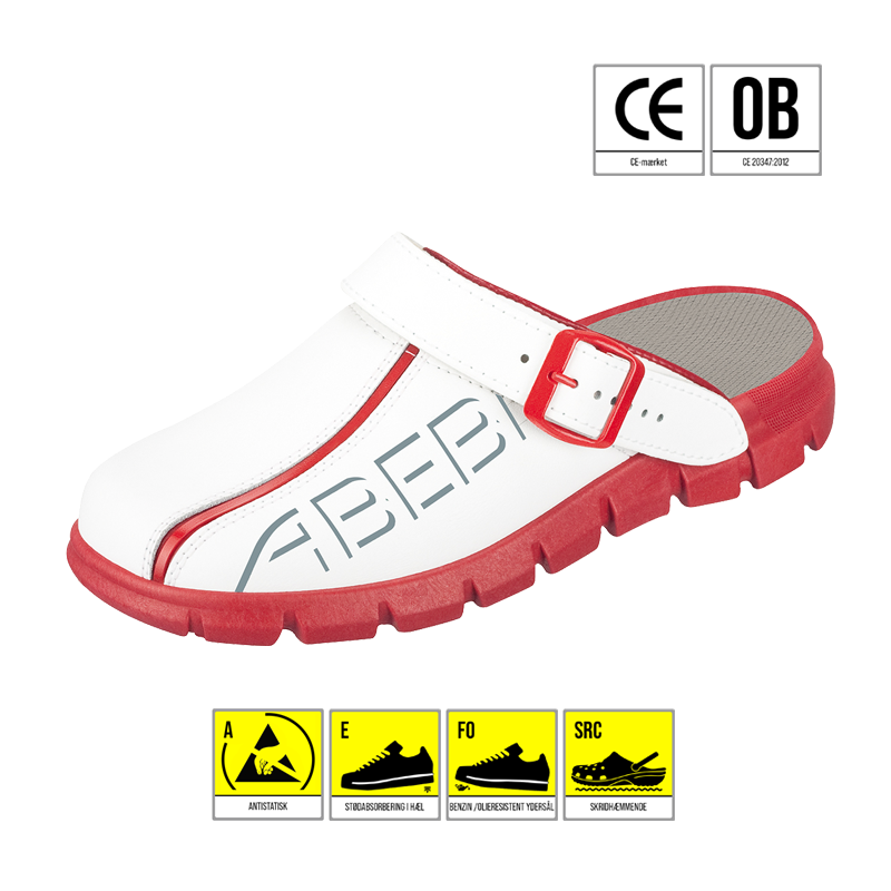 ABEBA CLOGS HVID/RØD