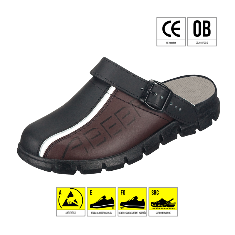 ABEBA CLOGS SORT/HVID/BRUN