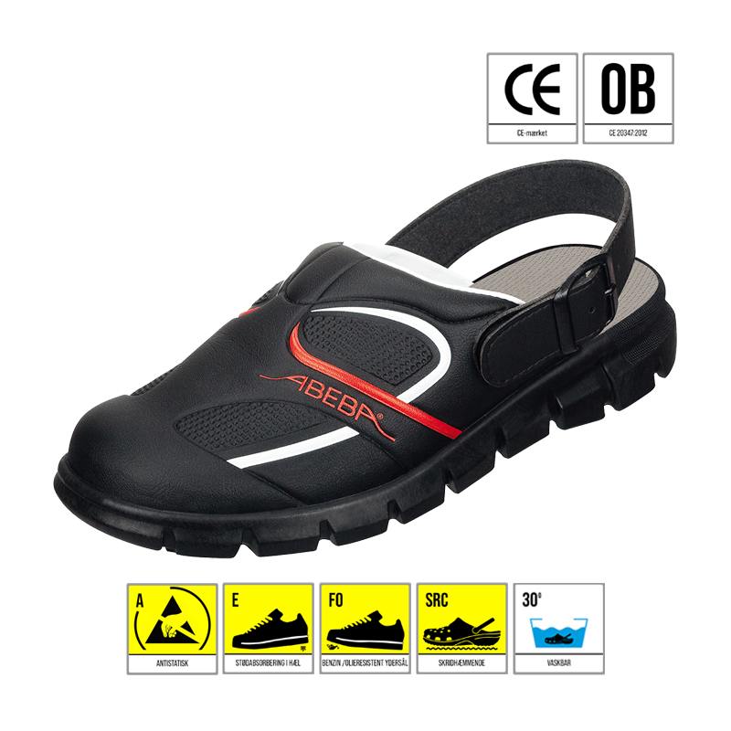 ABEBA CLOGS SORT/RØD