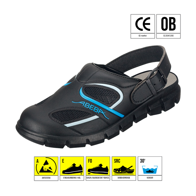 ABEBA CLOGS SORT/BLÅ