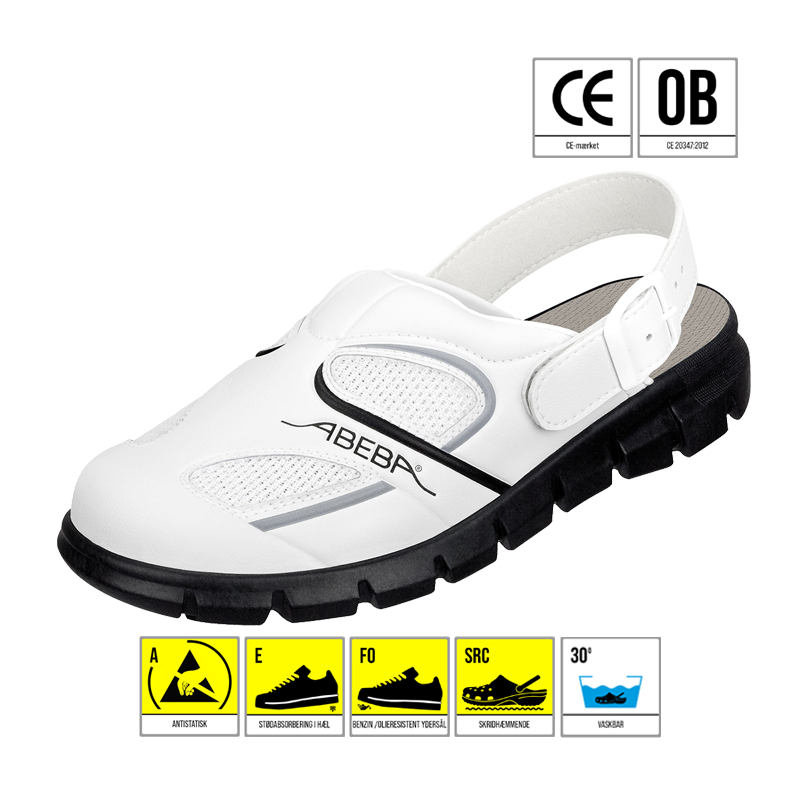 ABEBA CLOGS HVID/SORT