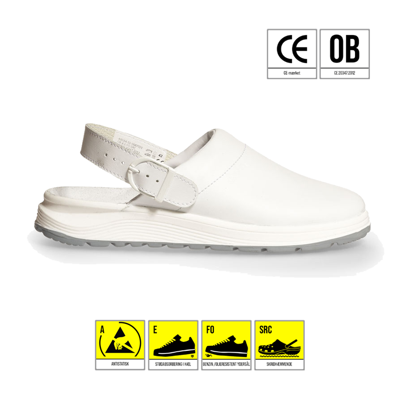ABEBA 87021 ACTIVE CLOGS GLAT HVID