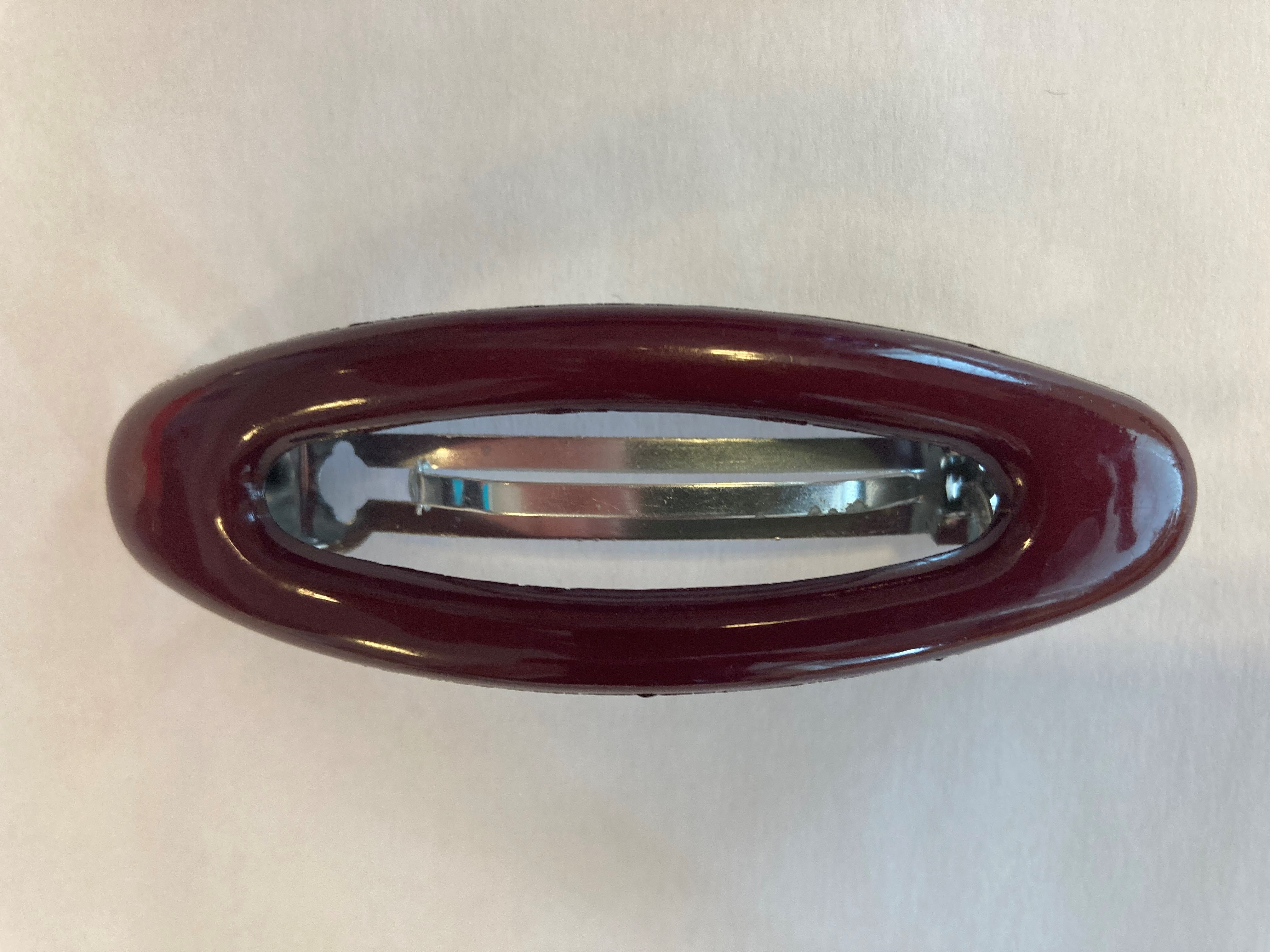 Hårspænde Oval Bordeaux