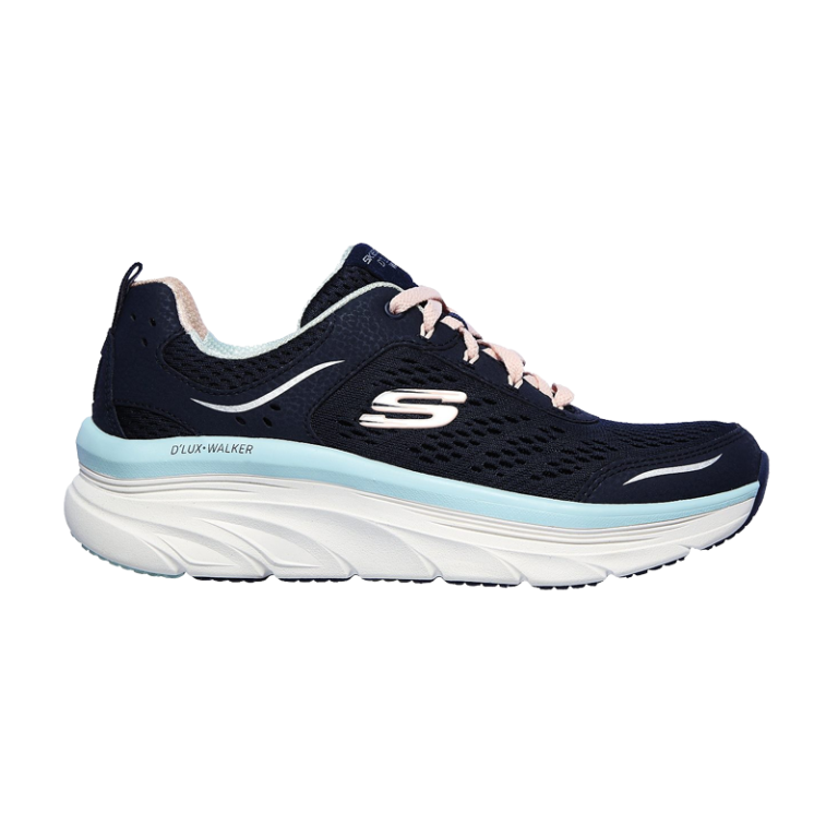 Skechers Womens Relaxed Dlux Walker Infinite Motion Blå Reporto Sko